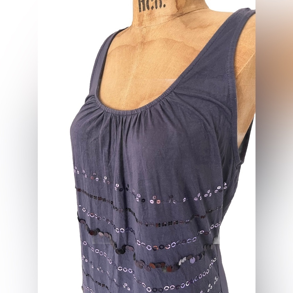 Kische Purple Sparkle Sequine Tank Top M - Picture 2 of 8